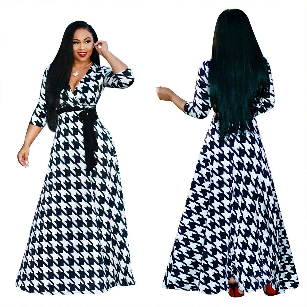 Women's Casual Autumn Bohemian Long Church Dress