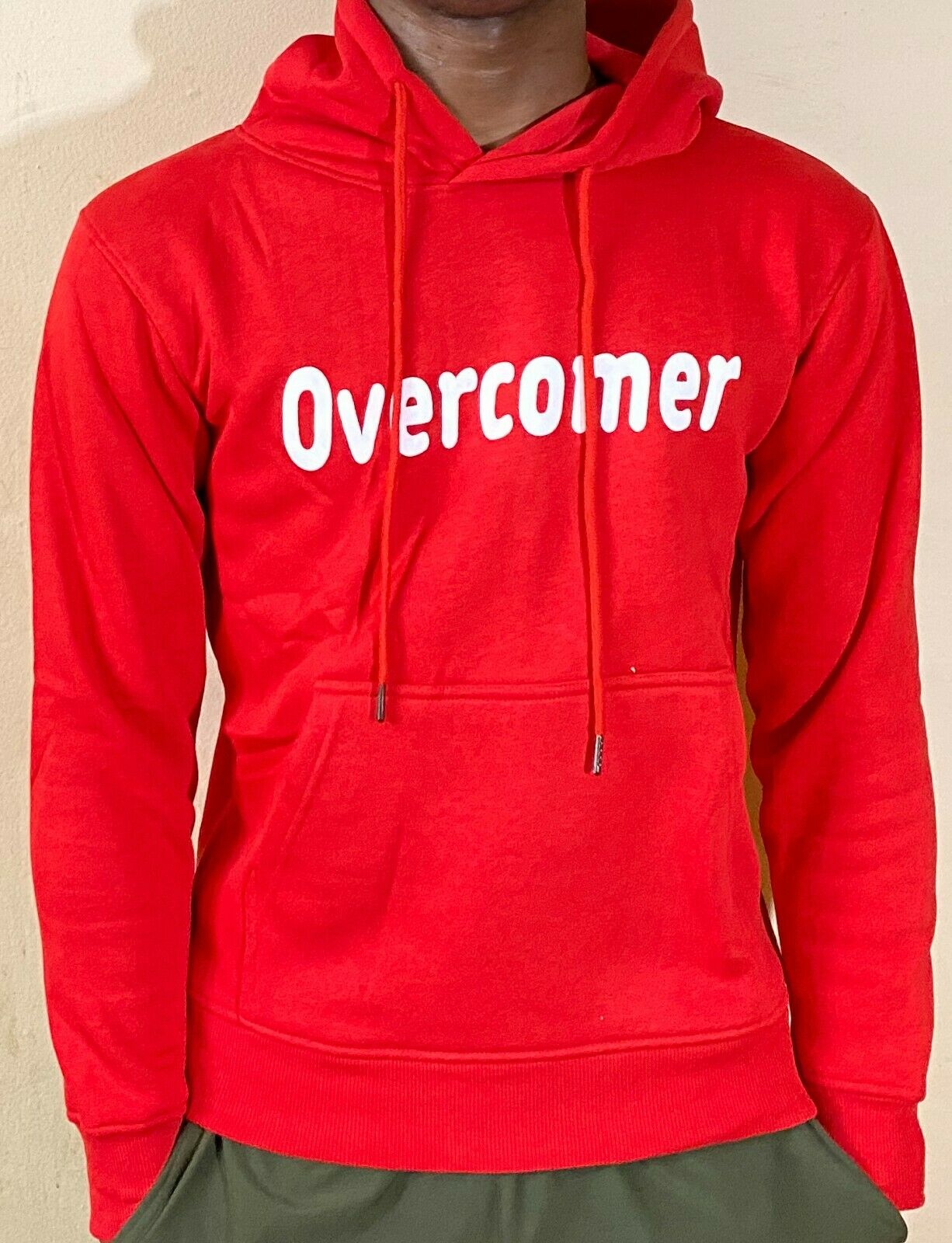 Mens & Womens Comfortable Fashion Cotton Hooded Pullover Sweatshirt "Overcomer"