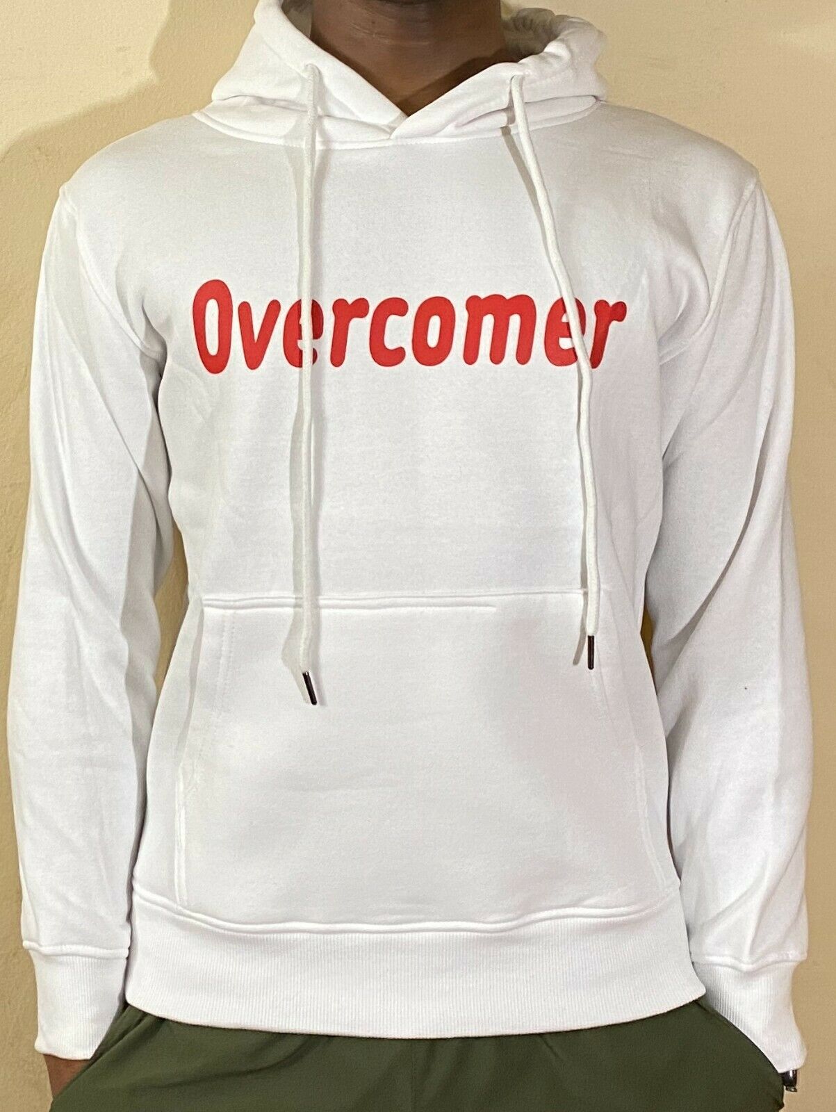Mens & Womens Comfortable Fashion Cotton Hooded Pullover Sweatshirt "Overcomer"