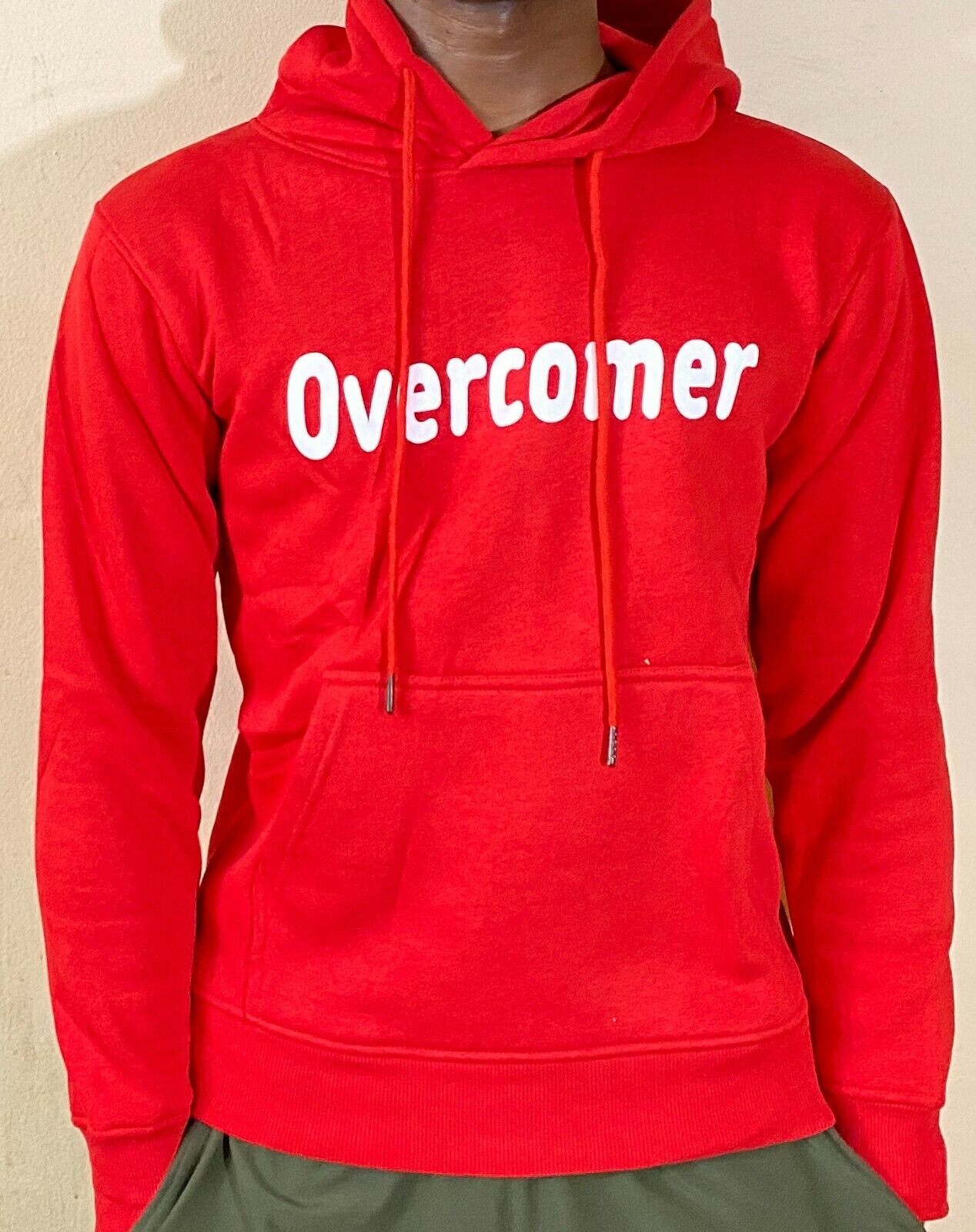 Mens & Womens Comfortable Fashion Cotton Hooded Pullover Sweatshirt "Overcomer"