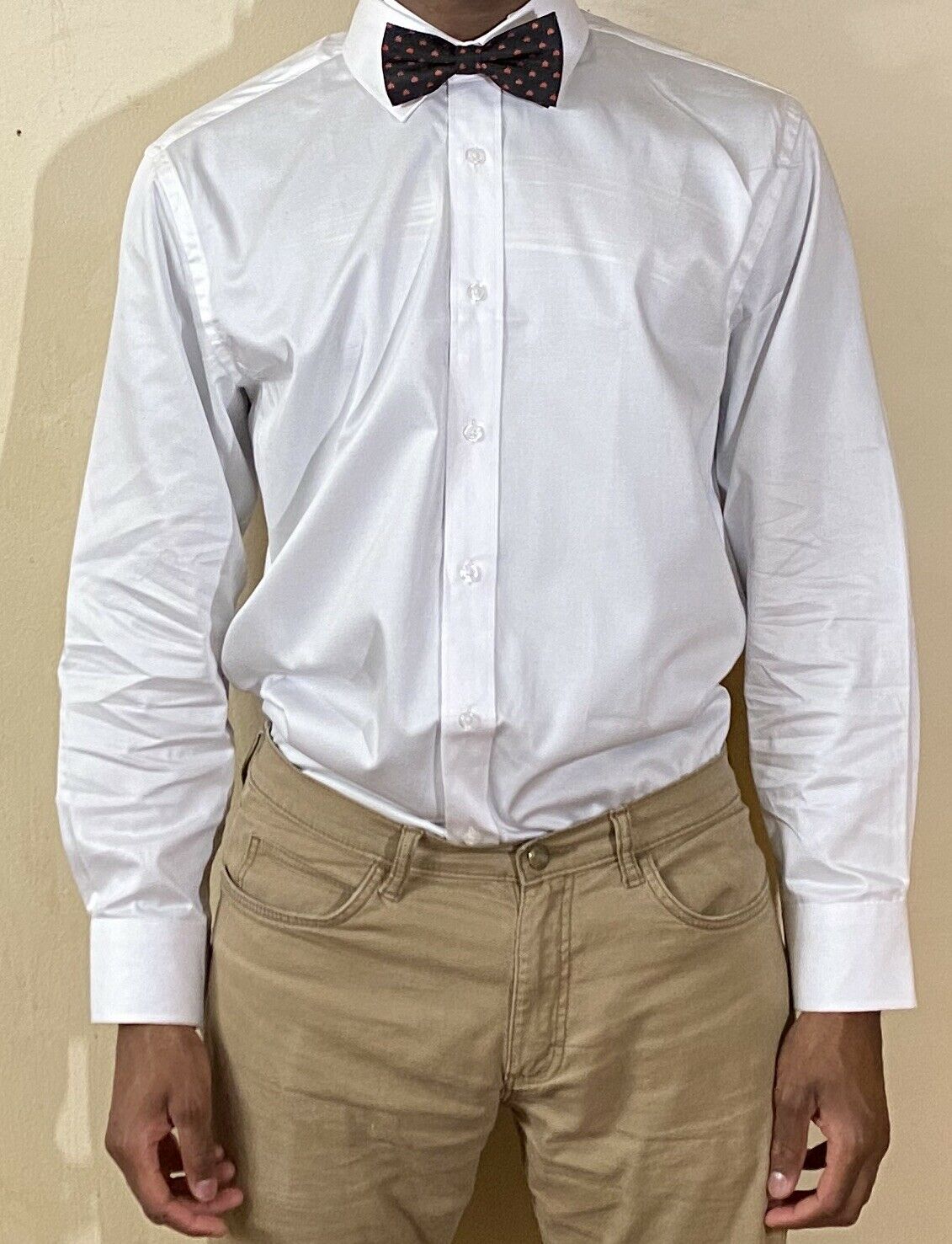 Men's Comfortable Fashion Christian Inspirational Formal Business Heart Bow-Tie