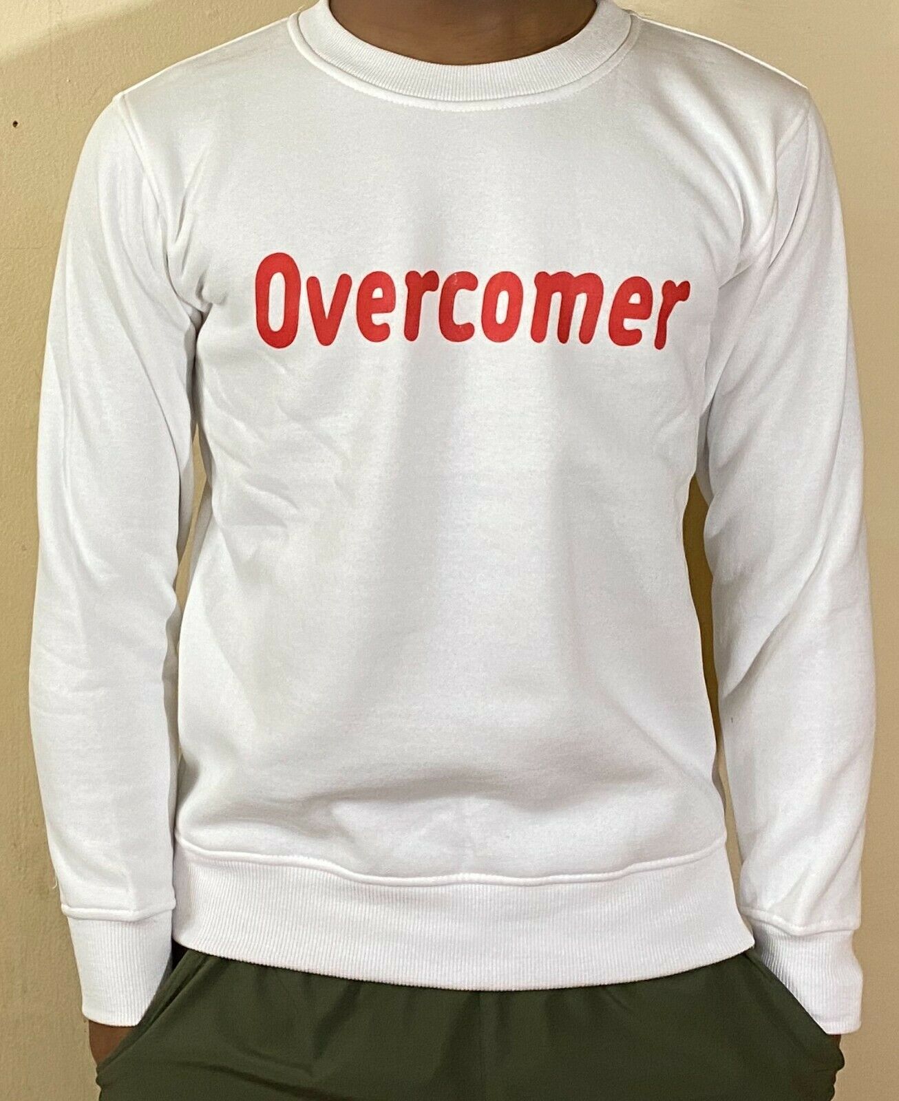 Mens & Womens Comfortable Fashion Cotton Crewneck Sweatshirt "Overcomer"