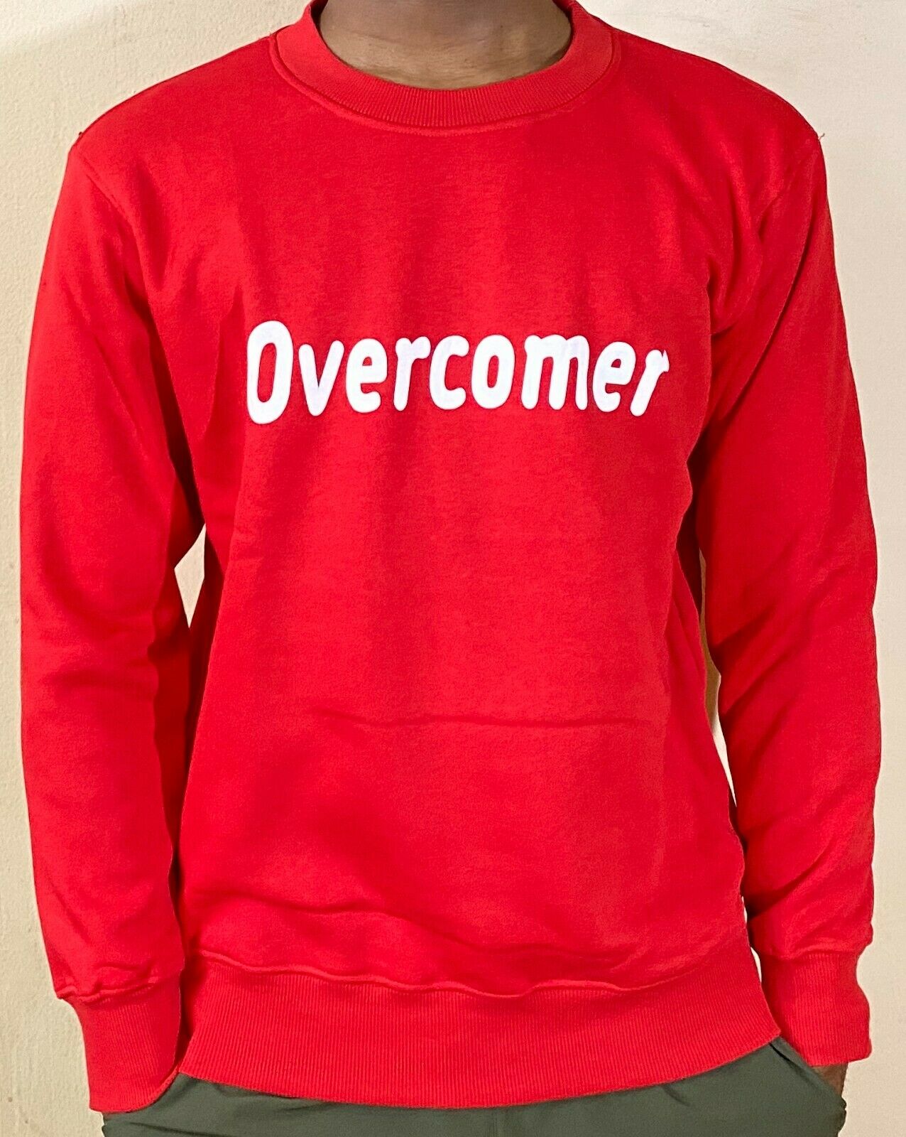 Mens & Womens Comfortable Fashion Cotton Crewneck Sweatshirt "Overcomer"