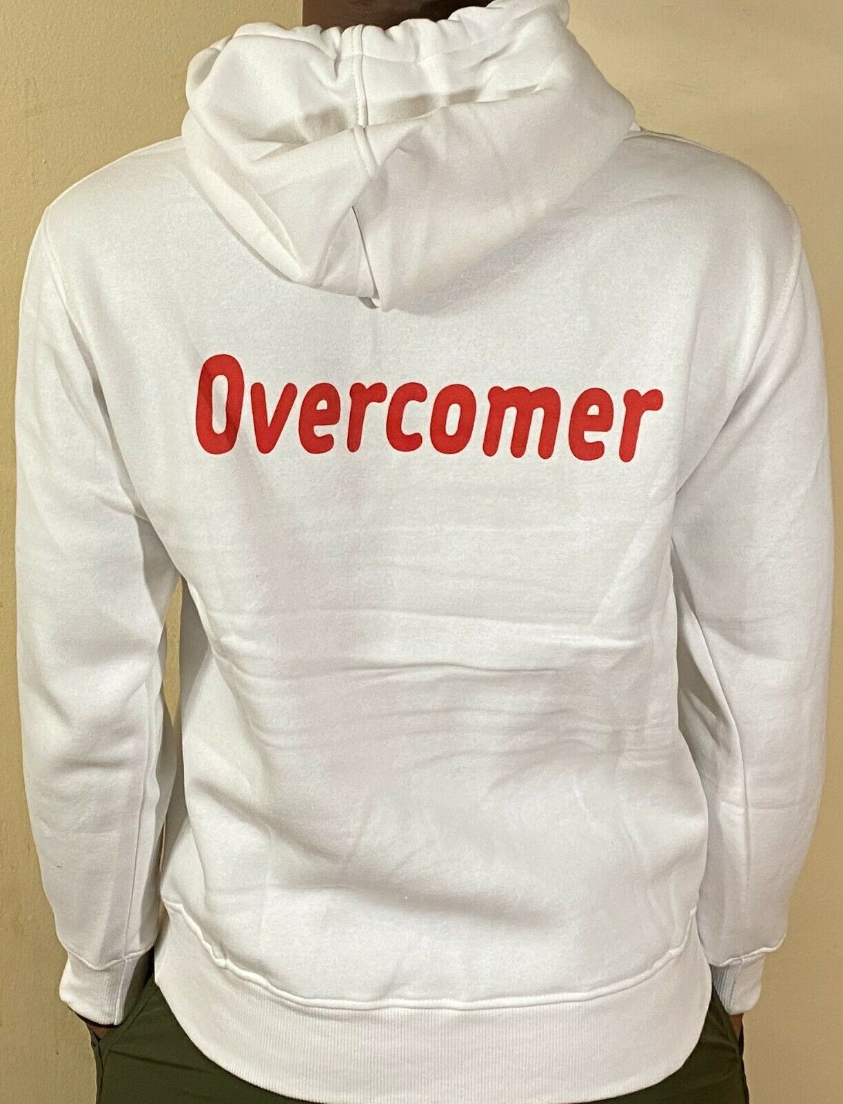 Mens & Womens Comfortable Fashion Cotton Hooded Pullover Sweatshirt "Overcomer"