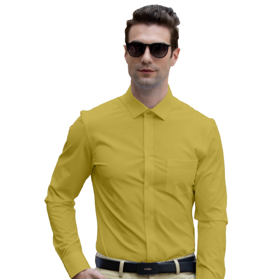 Men's Collar Protected Collar Shield Dress Shirt